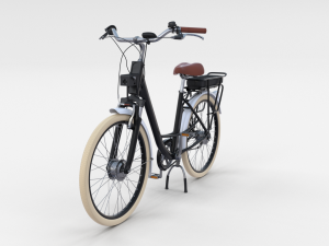 electric city bicycle and station black 3D 模型