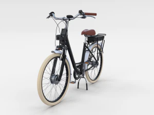 bicicletta elettrica da citt&agrave; e stazione nera Modello 3D