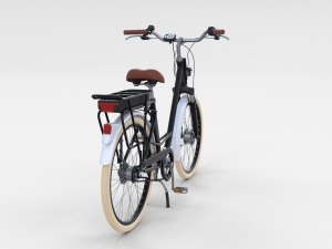 electric city bicycle and station black 3D 模型