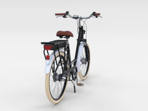 bicicletta elettrica da citt&agrave; e stazione nera Modello 3D