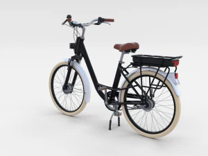 bicicletta elettrica da citt&agrave; e stazione nera Modello 3D