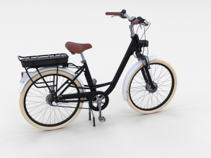 electric city bicycle and station black 3D 模型