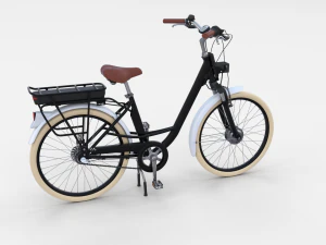 bicicletta elettrica da citt&agrave; e stazione nera Modello 3D