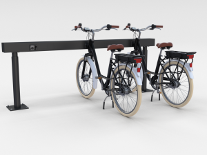 electric city bicycle and station black 3D 模型