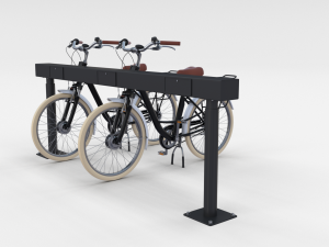 electric city bicycle and station black 3D 模型