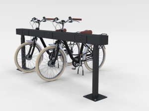 bicicletta elettrica da citt&agrave; e stazione nera Modello 3D