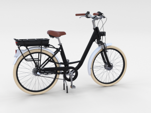 electric city bicycle and station black 3D 模型