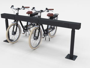 electric city bicycle and station black 3D 模型