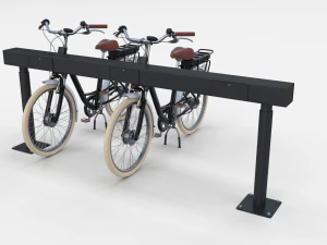 bicicletta elettrica da citt&agrave; e stazione nera Modello 3D