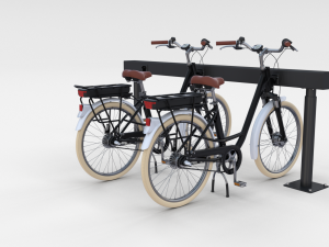 electric city bicycle and station black 3D 模型