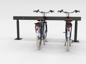 electric city bicycle and station black 3D 模型