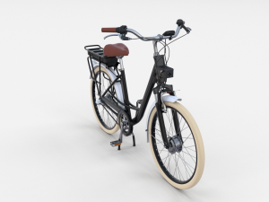 electric city bicycle and station black 3D 模型
