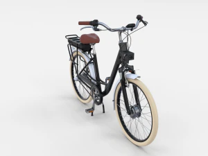 bicicletta elettrica da citt&agrave; e stazione nera Modello 3D