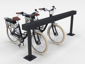 electric city bicycle and station black 3D 模型
