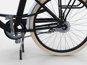 bicicletta elettrica da citt&agrave; e stazione nera Modello 3D