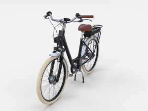 electric city bicycle and station black 3D 模型