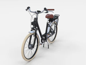 bicicletta elettrica da citt&agrave; e stazione nera Modello 3D