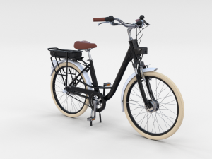 electric city bicycle and station black 3D 模型