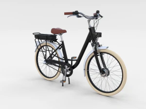 bicicletta elettrica da citt&agrave; e stazione nera Modello 3D