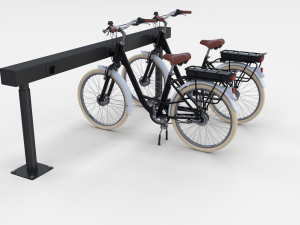 electric city bicycle and station black 3D 模型