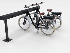 bicicletta elettrica da citt&agrave; e stazione nera Modello 3D