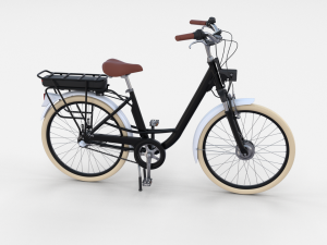 electric city bicycle and station black 3D 模型