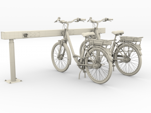 electric city bicycle and station black 3D 模型