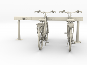 electric city bicycle and station black 3D 模型