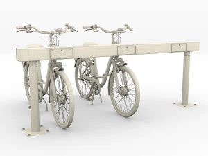 bicicletta elettrica da citt&agrave; e stazione nera Modello 3D