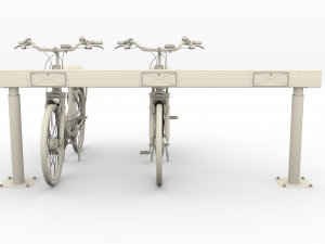 electric city bicycle and station black 3D 模型