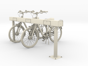 electric city bicycle and station black 3D 模型