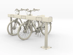 bicicletta elettrica da citt&agrave; e stazione nera Modello 3D