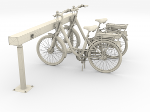 electric city bicycle and station black 3D 模型