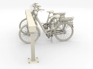 bicicletta elettrica da citt&agrave; e stazione nera Modello 3D
