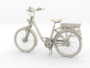bicicletta elettrica da citt&agrave; e stazione nera Modello 3D
