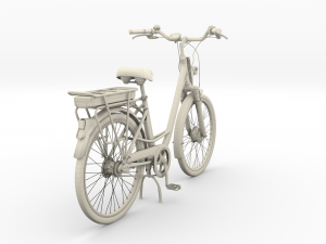 electric city bicycle and station black 3D 模型