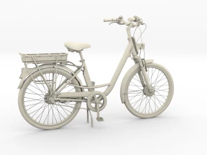 bicicletta elettrica da citt&agrave; e stazione nera Modello 3D