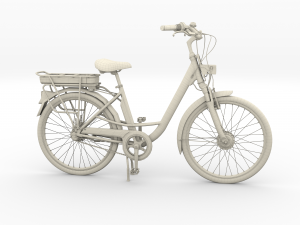 electric city bicycle and station black 3D 模型
