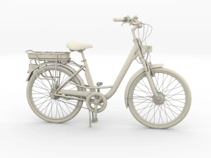 bicicletta elettrica da citt&agrave; e stazione nera Modello 3D