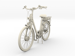 electric city bicycle and station black 3D 模型