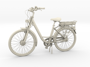 electric city bicycle and station black 3D 模型