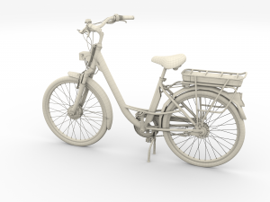 electric city bicycle and station black 3D 模型