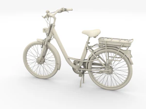 bicicletta elettrica da citt&agrave; e stazione nera Modello 3D
