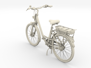 electric city bicycle and station black 3D 模型