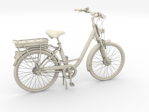 electric city bicycle and station black 3D 模型
