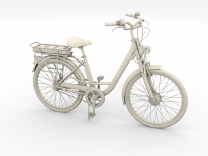 electric city bicycle and station black 3D 模型