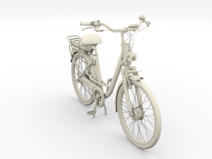 electric city bicycle and station black 3D 模型