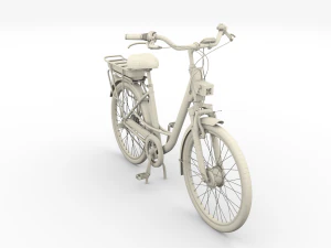 bicicletta elettrica da citt&agrave; e stazione nera Modello 3D