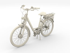 electric city bicycle and station black 3D 模型