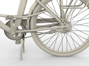electric city bicycle and station black 3D 模型